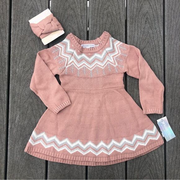 Long Sleeve Sweater Dress & Headband - Picture 1 of 4